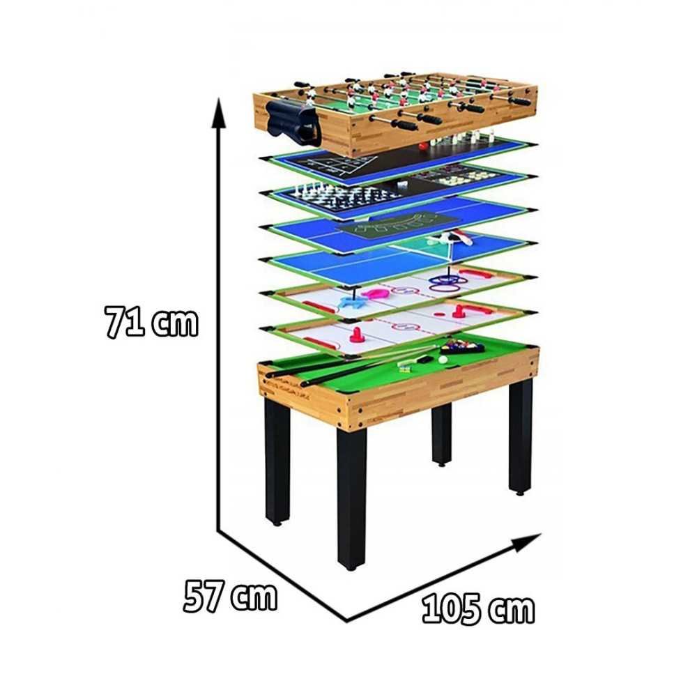 Žaidimų stalas 12in1 vaikams ir suaugusiems + MDF lenta 105x57x71cm + stalo futbolo stalas Biliardas Stalo tenisas Šachmatai Bou