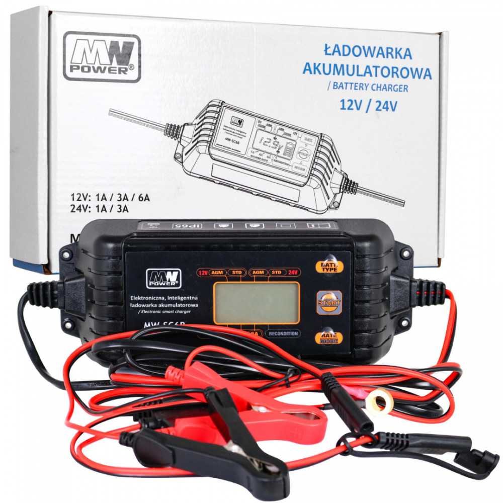 Akumuliatoriaus įkroviklis su LCD ekranu 12V ir 24V + 2 specialūs režimai-Elektromobilių dalys, Krovikliai-e-vaikas