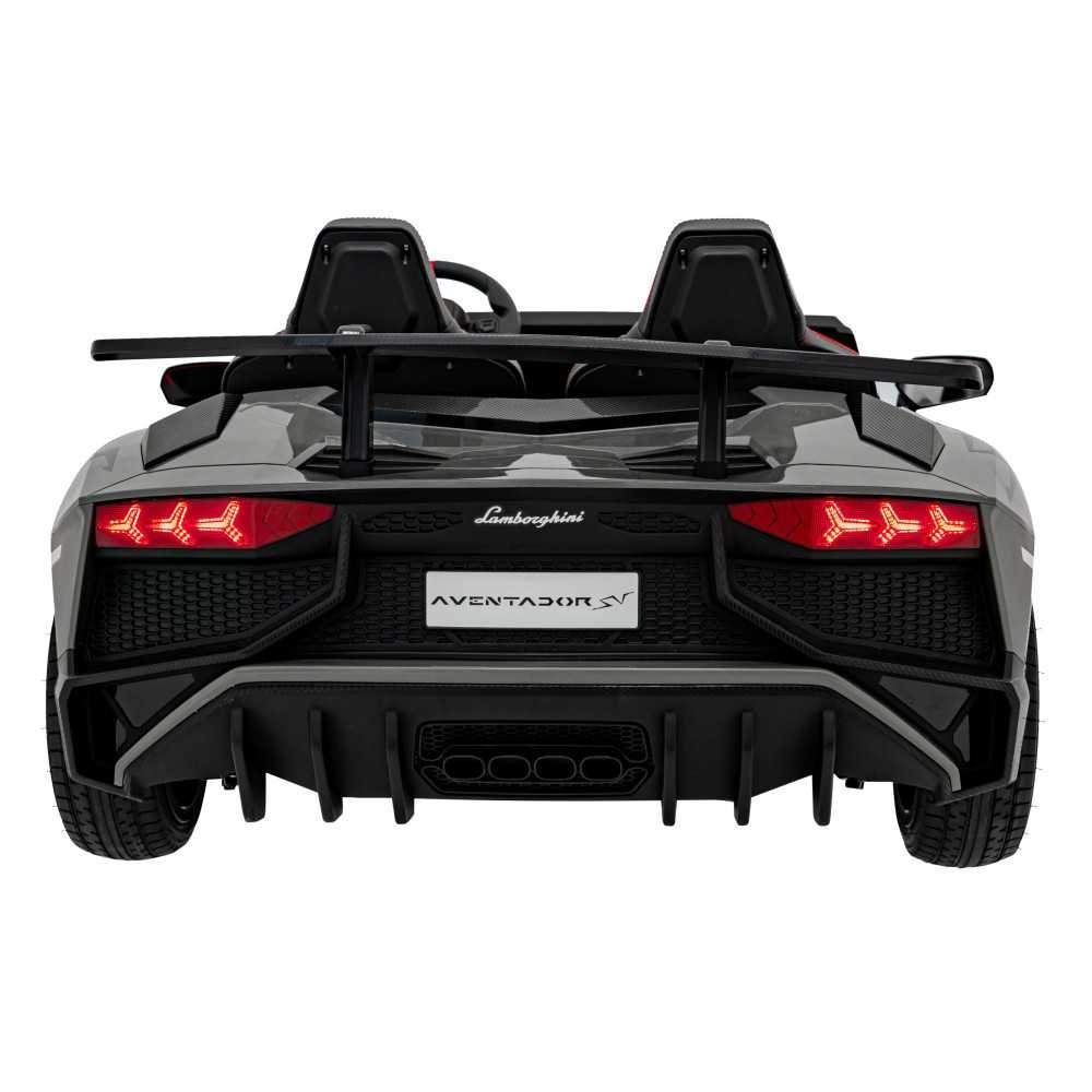 Lamborghini Aventador SV na akumulator dla 2 dzieci Szary + Silnik bezszczotkowy + Pompowane koła + Audio LED