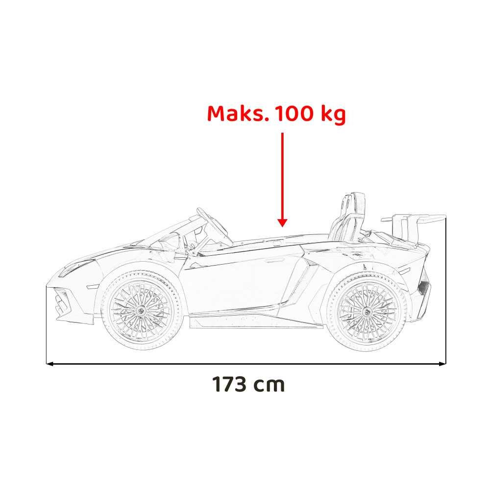 Lamborghini Aventador SV na akumulator dla 2 dzieci Czerwony + Silnik bezszczotkowy + Pompowane koła + Audio LED