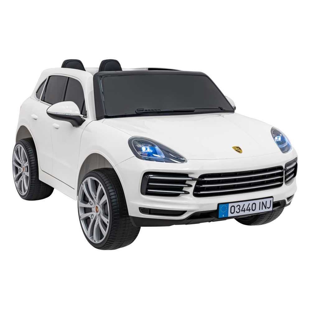 Elektromobilis Porsche Cayenne S, lakuotas baltas-Elektromobiliai vaikams, Visureigiai-e-vaikas