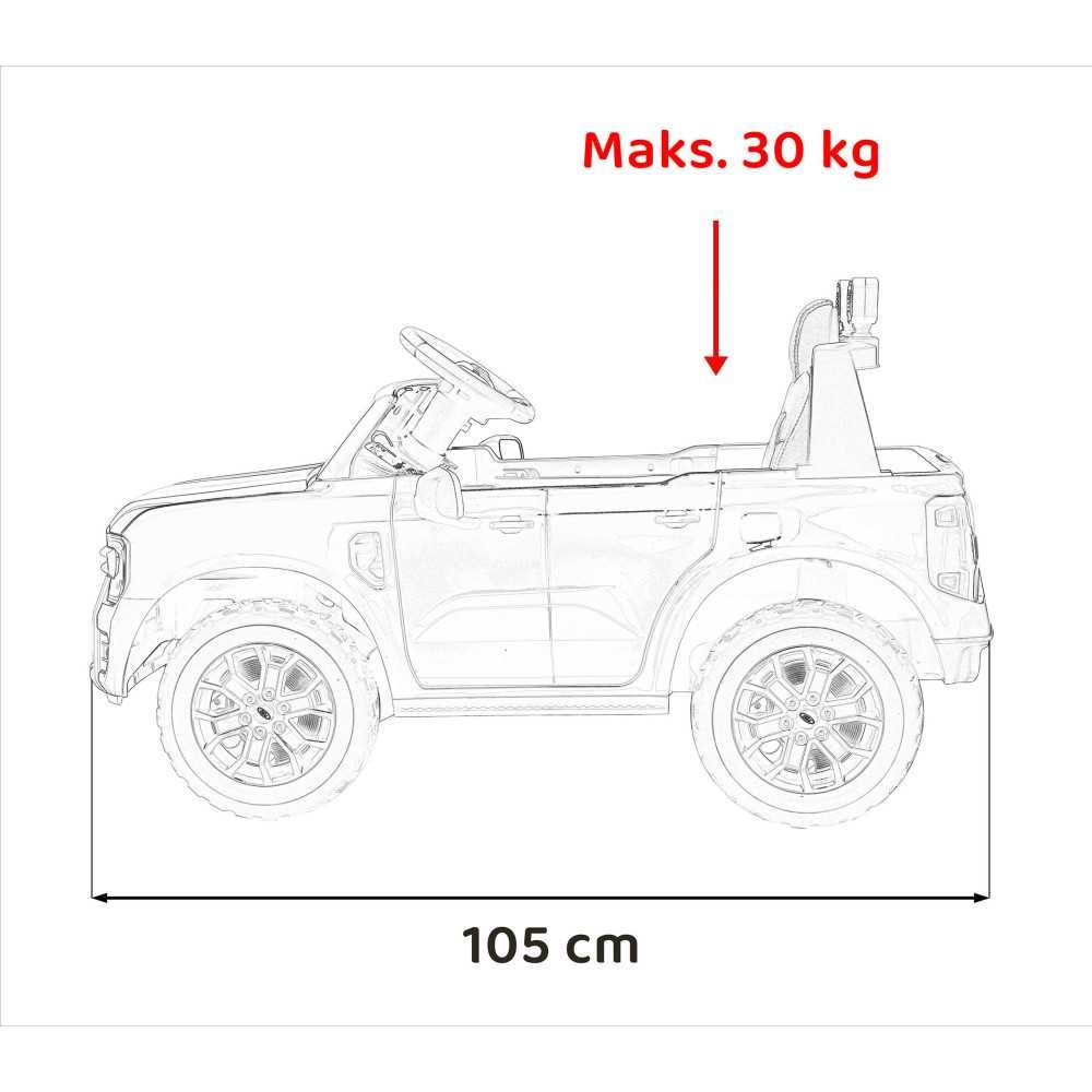 Elektromobilis Ford Ranger LIFT, Red-Elektromobiliai vaikams, Visureigiai-e-vaikas